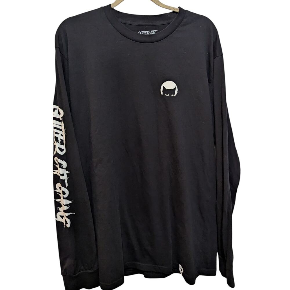 Gutter Cat Gang Black Crewneck Long Sleeve Graphic T-shirt sz XL